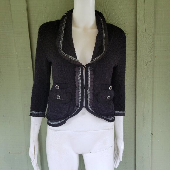 WHITE HOUSE BLACK MARKET Boucle Knit Cardigan Jacket XS - Picture 1 of 5